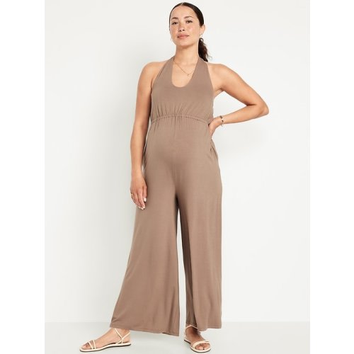 Maternity Waist-Defined Halter Jumpsuit | Old Navy