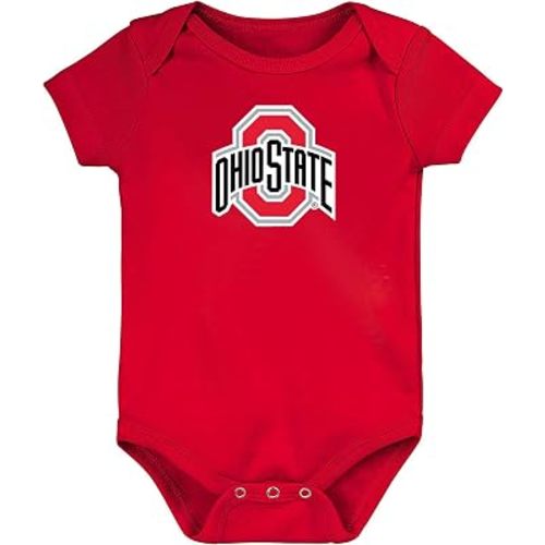 Ohio State Buckeyes Officially Licensed 100% Cotton Short Sleeve LOGO Baby Bodysuit