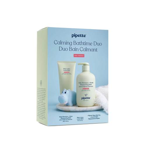 Pipette 3-Pc Baby Calming Bathtime Duo (Shampoo & Wash, Lotion, Bath Toy), Rose + Geranium