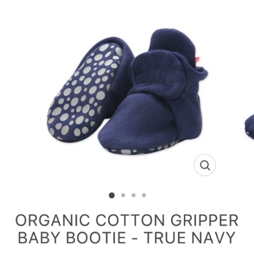 Zutano Cotton Gripper Stay-On Baby Bootie Slipper - True Navy