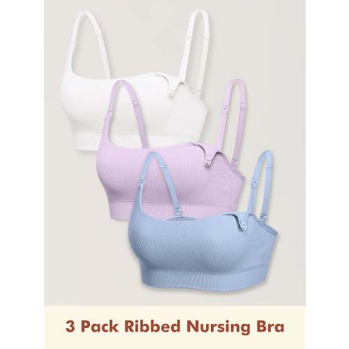 3 Pack Ribbed Nursing Bralette