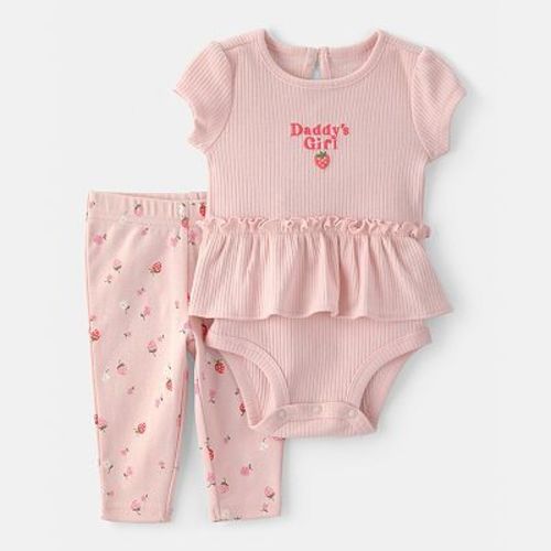 Baby Carter's Fruit Print Short Sleeve Bodysuit & Pant Set