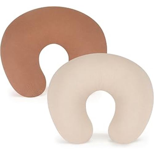 Accmor 2 Pack Muslin Nursing Pillow Covers, 100% Cotton Soft Nursing Covers for Breastfeeding Pillows, Slipcover for Baby Girls Boys Newborn