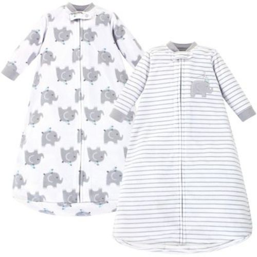 Hudson Baby Infant Long-Sleeve Fleece Sleeping Bag, Elephants, 0-9M