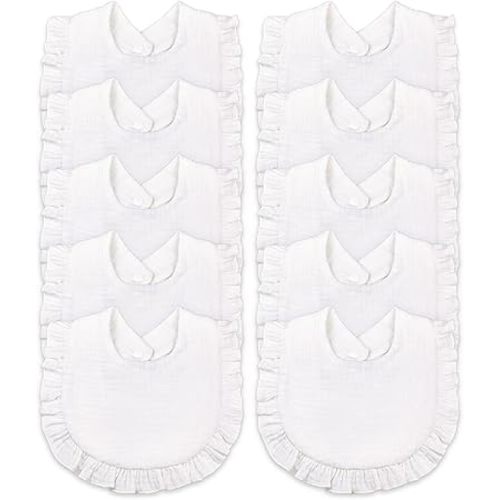 Muslin Baby Bibs for Drooling and Teething Newborn Drool Bibs for Baby Girl Boy