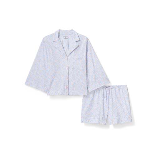 The Olivia Lightweight Pima Short Set in Fleur Blanche