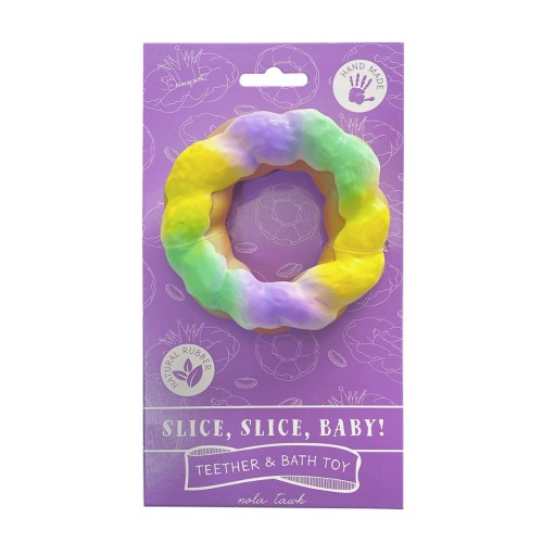 Slice, Slice, Baby King Cake Natural Rubber Teether and Bath Toy