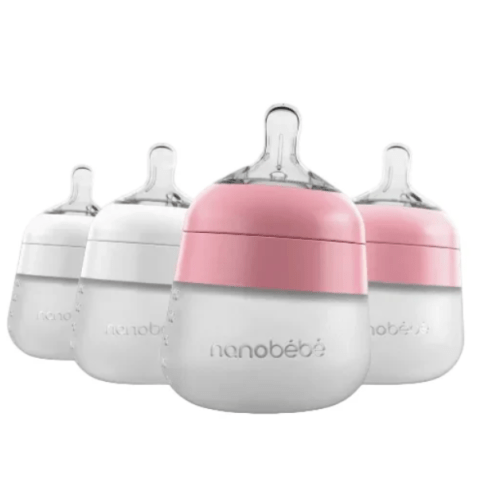 Nanobebe 5oz Flexy Silicone Baby Bottle- 4 Pack