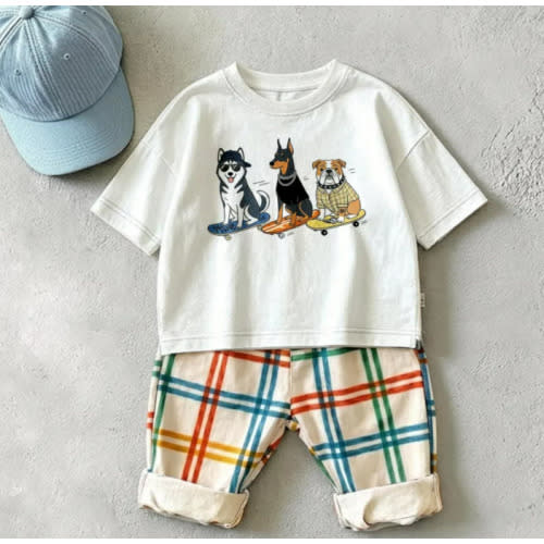 Baby & Kids Dog Skateboard Colorful Plaid - 3-6 M