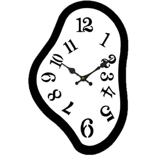Melting Wall Clock Hanging Clock Abstract Office Timepiece Decorative Watch Quiet for Farmhouse Housewarming Classroom, 35cmx27.7cm