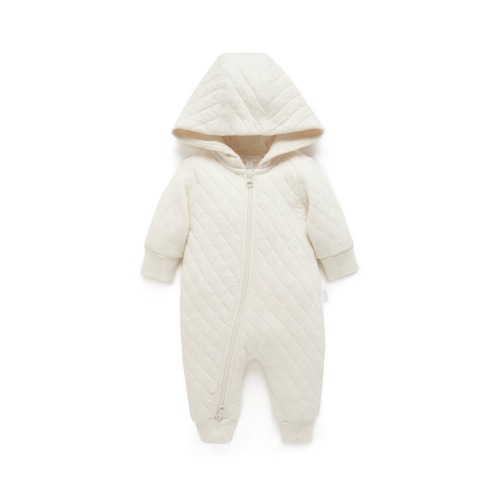 Quilted Hooded Coverall Onsie, 6-12M