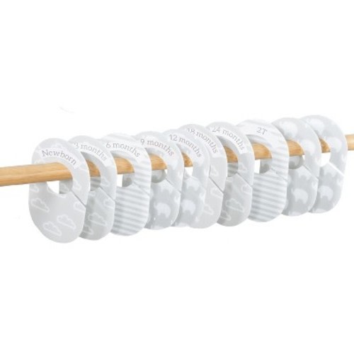 The Peanutshell 10-Pack Grey Nursery Closet Organizer Dividers