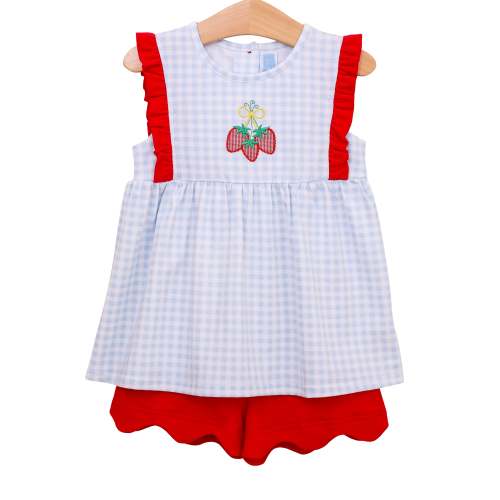 Strawberry Ruffle Short Set