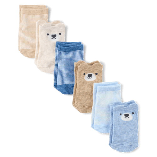 Baby Boys Bear Midi Socks 6-Pack - Multi