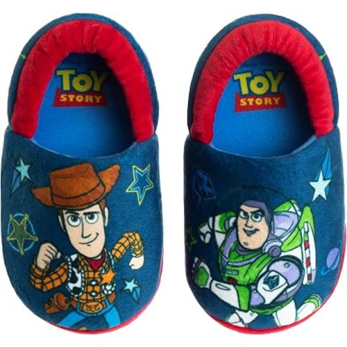 Disney Boys’ Toy Story Slippers – Buzz and Woody Fuzzy Slippers (Toddler/Kid)