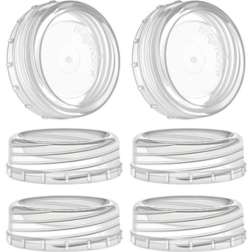 Maymom Travel Bottle Caps, Replacement Bottle Lids Compatible with Philips Avent Natural & Anti-Colic Bottles (PP & Glass) and Selected Maymom Bottles (Transparent)
