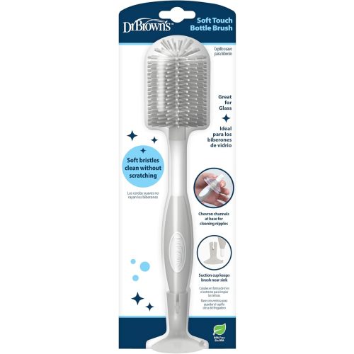 Dr. Brown's Soft Touch Baby Bottle Cleaning Brush, Gray, 1-Pack