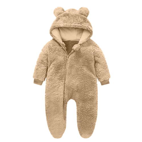 vdgthytj Newborn Baby Fleece Footie Romper Infant Warm Winter Long Sleeve Zipper Hooded Jumpsuits Pajamas