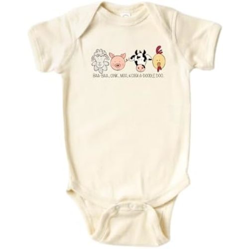Baa Oink Moo Farm Animals Cute Baby Bodysuit Shirt Premium Custom Baby Clothes Unisex Baby Gift for Mom Newborn