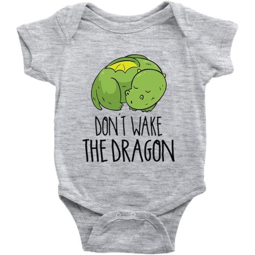 Don't Wake The Dragon Baby Boy Girl Onesie Newborn Organic Bodysuit Romper