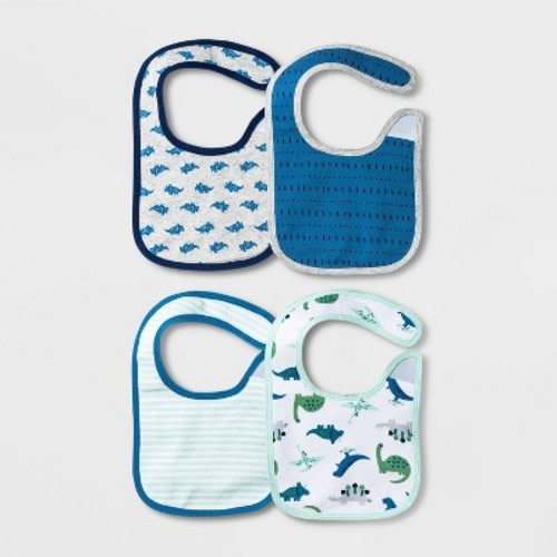 Baby Boys' 4pk Dino Bib - Cloud Island™ Blue
