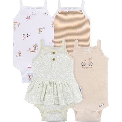 Gerber Baby Girls Multi-Pack Sleeveless Onesies Bodysuit
