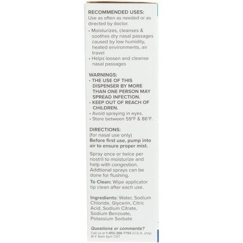 Dr. Talbot's Baby Saline Spray for Nasal Congestion, Dry Nose, and Mucus Flushing Relief - 1 fl oz - Gentle Pump Mist for All Ages