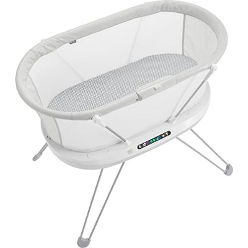 Fisher-Price Baby Bedside Sleeper Luminate Bassinet with Sound Detection plus Customizable Lights Music and Sounds for Newborns 0+ Months