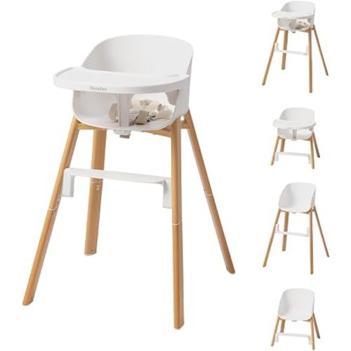 4-in-1 Baby High Chair, White