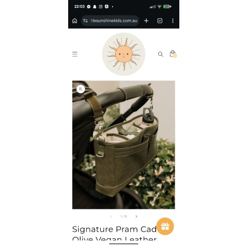 Signature Pram Caddy - Olive Vegan Leather