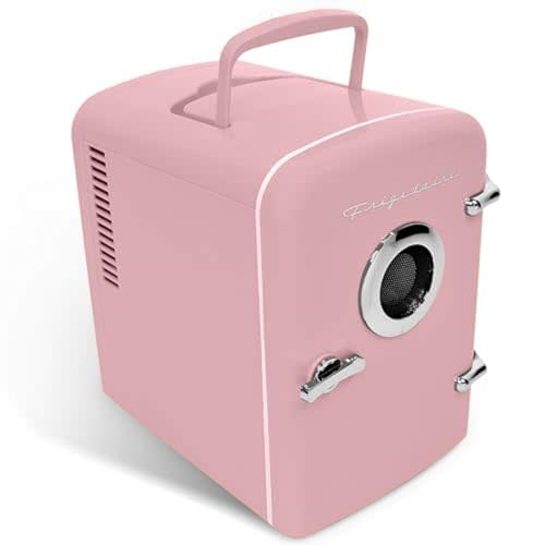 Frigidaire Retro Mini Compact Beverage Cooler, Great for Keeping Office Lunch Cool! (Built-in Bluetooth Speaker)