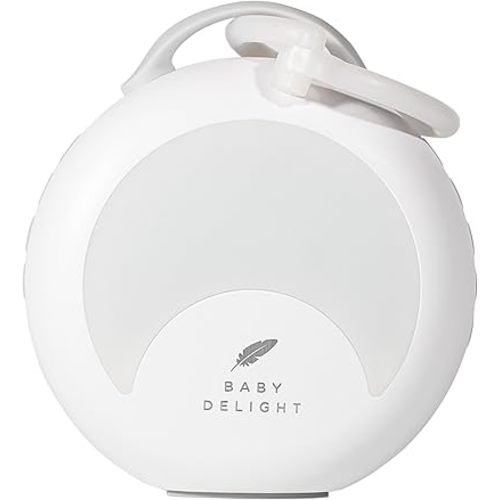 Baby Delight Dewdrop Sound Machine | Portable Baby Noise Machine & Travel Nightlight | 30 Sleep Sounds | Lullabies, Nature Sounds, White Noise & More | 8 Light Colors | Voice Recorder | Rechargeable