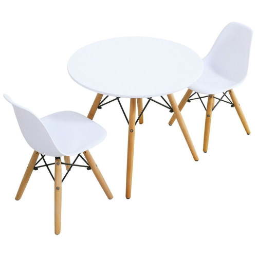 Kepooman Kid Table Chairs Set ,Nursery Child Seat Set,Kid's Modern Dining Table Set with 2 Armless Chairs