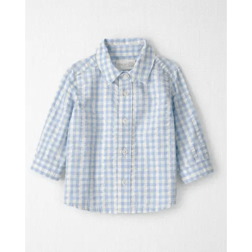 Baby Boy Seersucker Button-Front Shirt Made with Organic Cotton: 9 Months