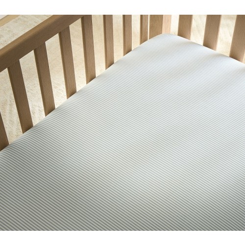 Oxford Stripe Organic Crib Fitted Sheet