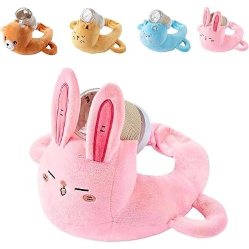 New Bottle Holder Pillow Plush for Self Feeding, Hands Free Feeding Nursing Assistant, Ergonomic Support Cushion, Machine Washable (Pink)