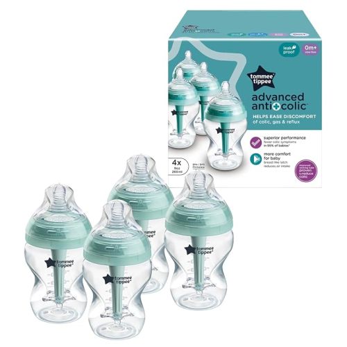 Tommee Tippee Advanced Anti-Colic Baby Bottles, Newborn 0m+, 9oz
