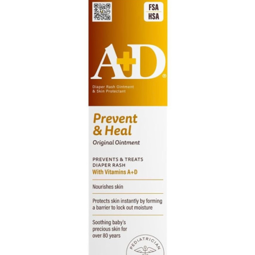 A+D Original Diaper Rash Ointment Prevents & Treats Diaper Rash, Moisturizing Skin Protectant with Vitamins A & D, Healing Skin Ointment for Dry and Cracked Skin 4oz