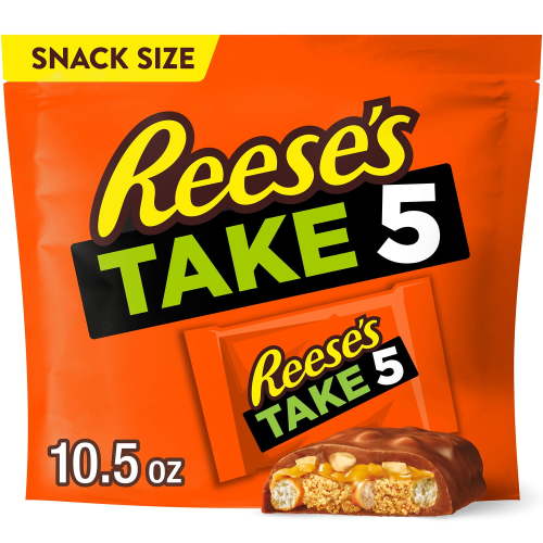 Reese's Take 5 Pretzel, Peanut and Chocolate Snack Size Candy, Bag 10.5 oz