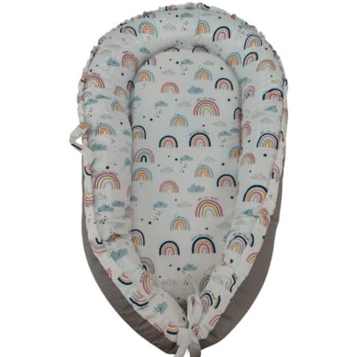 Portable Baby Lounger for Your Little One,Rainbow Print(0-6 Years)