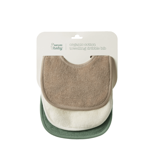 Nature Baby Dribble Bibs 3 Pack Natural/Nougat/Lily Pad