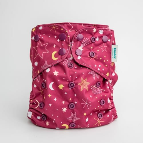 Raspberry Sky: Essentials Pocket Cloth Diaper with Athletic Wicking Jersey, Grows with your Baby