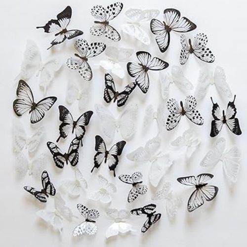 Butterfly Wall Decal Room Decor, Gold Butterfly Wall Decor 24 pcs, Party Decor, Wedding Decoration, Aesthetic Butterflies Stickers for Bedroom