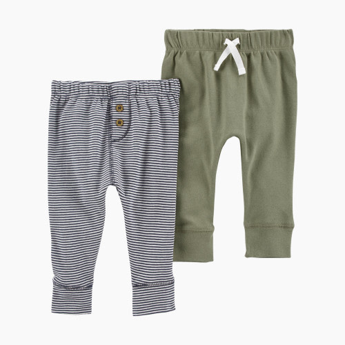 Carter's Cotton Pants (2 Pack) - Green/Navy, 3M
