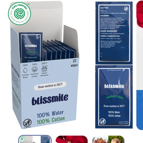 Baby Face Wipes Unscented – Pure Cotton & Water for Sensitive Skin – Blissmile