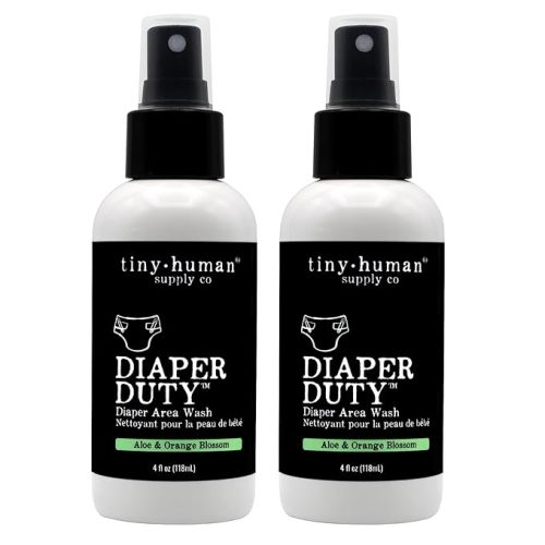 Diaper Duty Diaper Area Wash 4oz (2 Pack), Orange Blossom & Aloe, Gentle Cleansing Spray for Cloth Diapers, Calming & Soothing