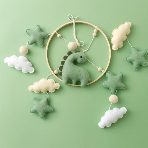 Felt Dinosaur Baby Mobile: Handmade Nursery Decor, Woodland Theme