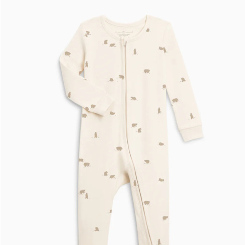 Peyton Zipper Sleeper | Bear / Truffle + Thyme