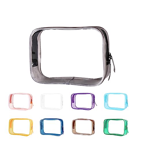 Buminee Clear Pouch Small, 6.6"x2.3"x4.7" TSA Approved Toiletry Bag, Travel Bags for Toiletries, Cosmetic Bag for Women and Men - 1 Pack Black