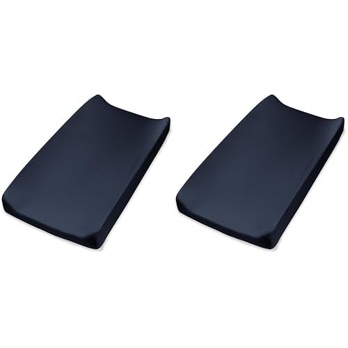 HonestBaby Boys Organic Cotton Changing Pad Cover, Dark Navy, One Size (Pack of 2)